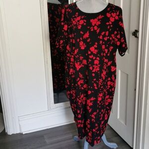 Lands End floral cottagecore sheath dress with short sleeves/ pockets. Size 22